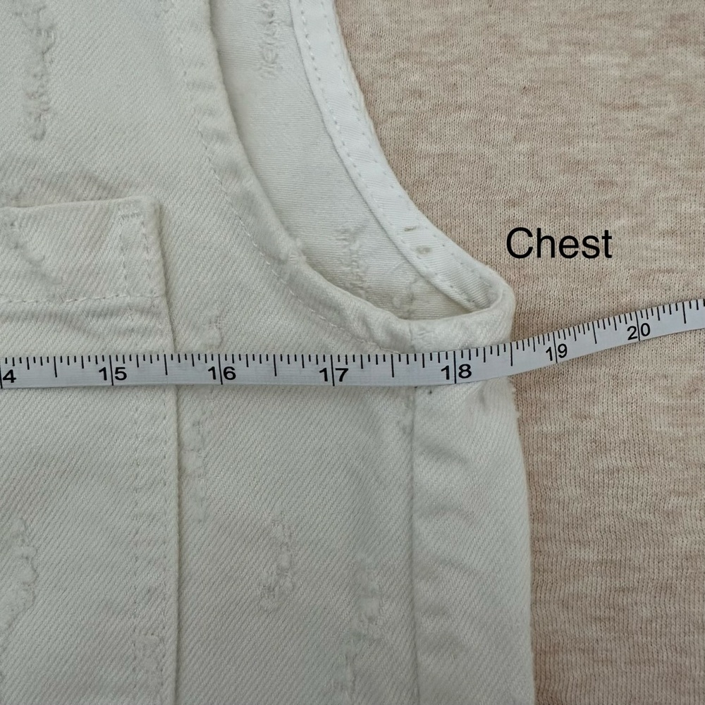 Zara Women’s Cotton Cream Long Button-Up Vest Size XS - Picture 6 of 9